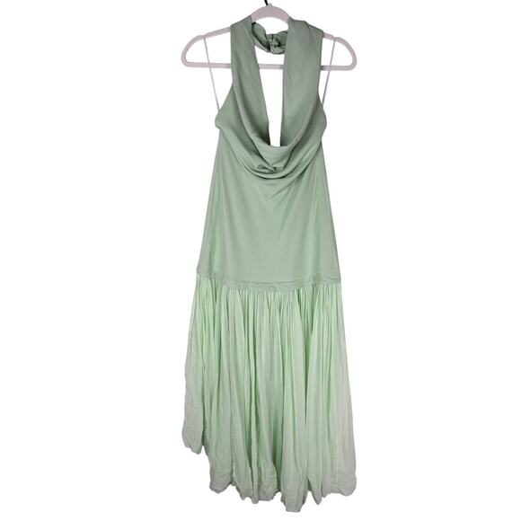 Helsa The Gallery Dress Halter Neck Formal Wedding Guest Elegant *FLAW* Mint S - Picture 1 of 13